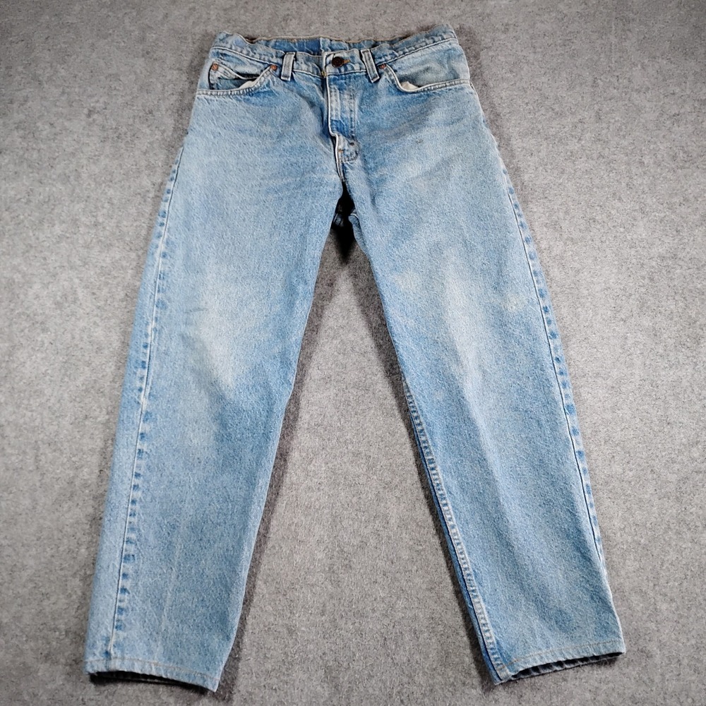 Vintage Levis 550 Orange Tab Mens 30x26 Light Wash Relaxed Tapered Jeans USA 92